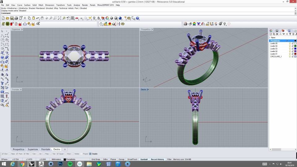 progettazione 3d gioielli laboratorio orafo vimercate